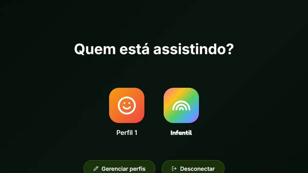 Tela de escolha de perfil do Pan Player